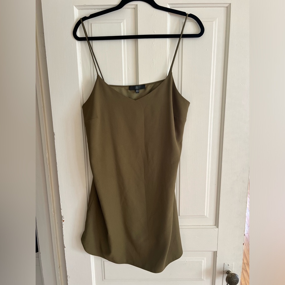 Olive green slip dress, size 10